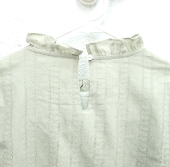 Salt By ROOLEE Pistachio Ruffle Puff Sleeve Feminine Modest Top - Picture 9 of 14